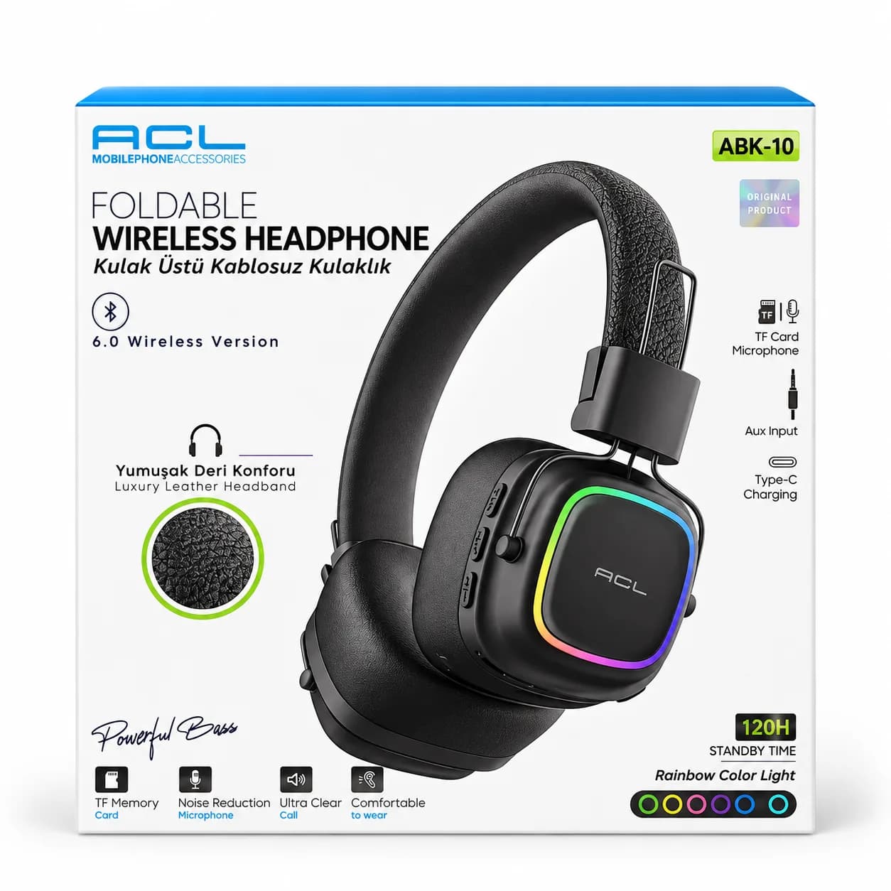 ACL ABK-10 Katlanabilir Bluetooth Kulaklık 5