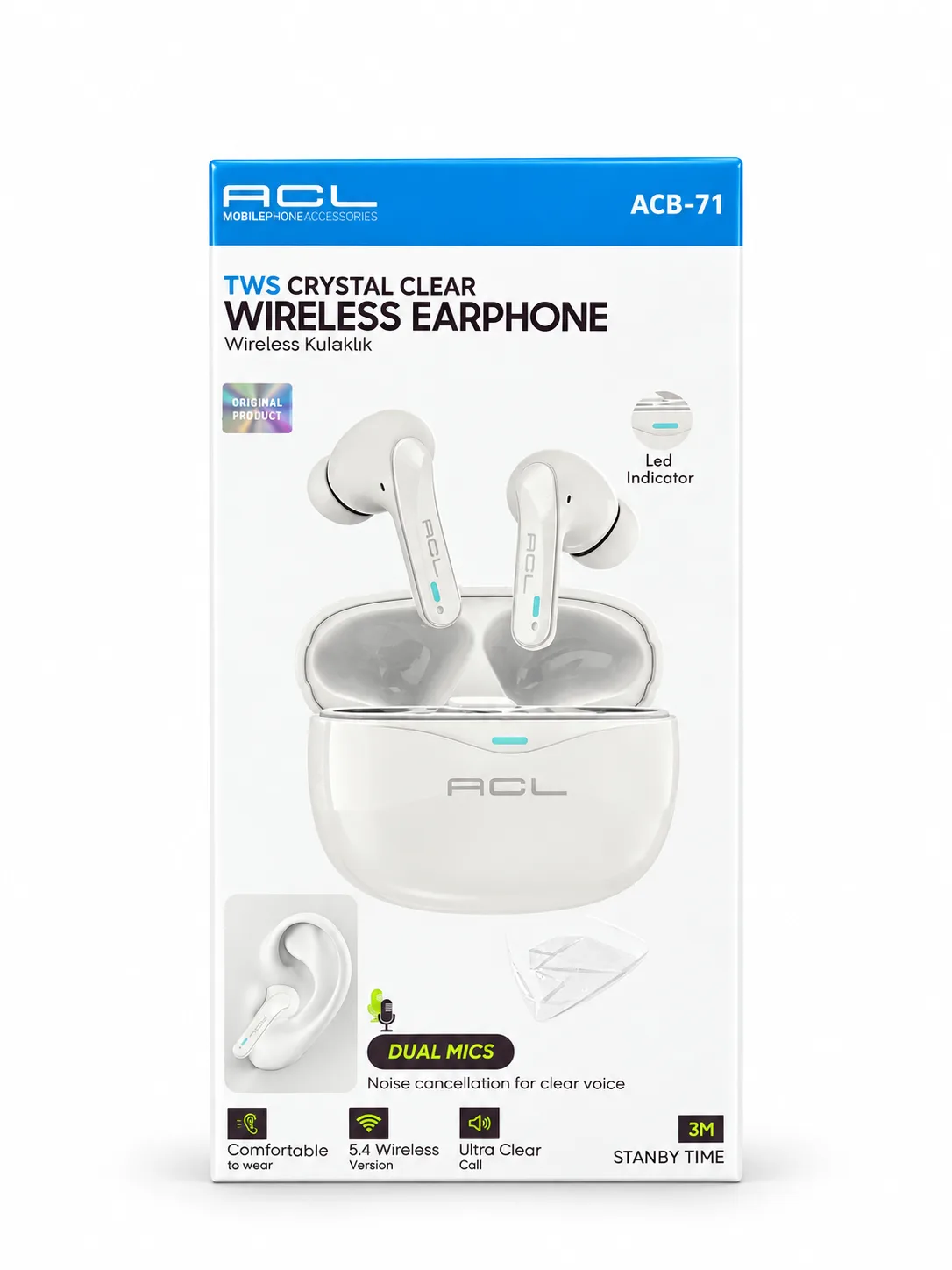 ACL ACB-71 Bluetooth Kulaklık - Beyaz 5