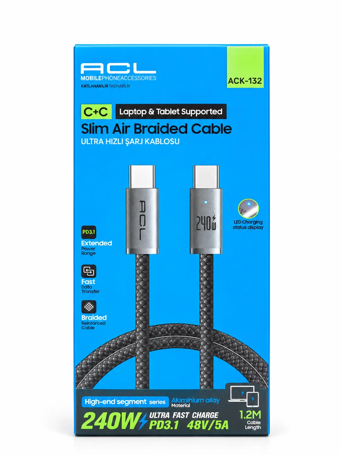 ACL ACK-132 PD 240W USB-C Kablo 5