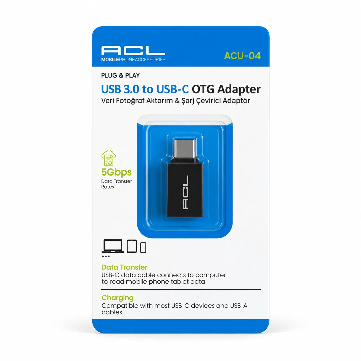 ACL ACU-04 USB 3.0 - USB-C OTG Adaptör 5