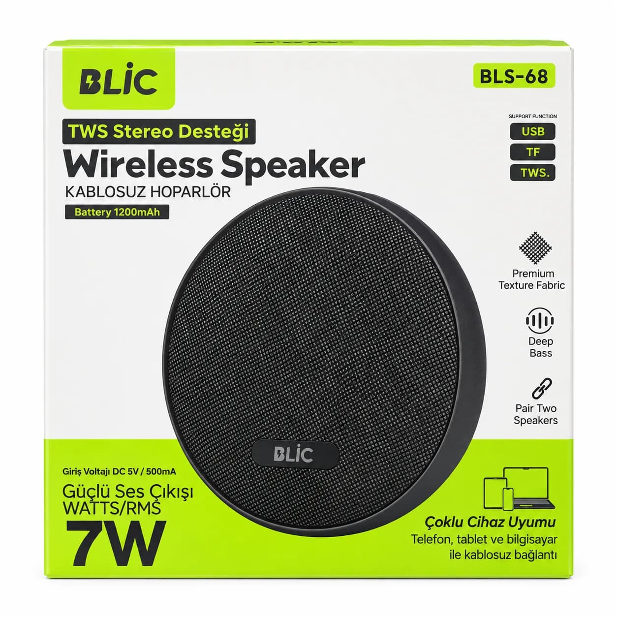 BLIC BLS-68 7W Bluetooth Hoparlör 5