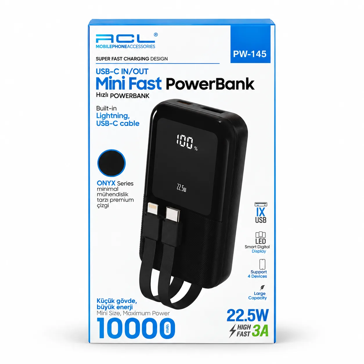 ACL PW-145 10.000 mAh 22.5W Mini Fast Powerbank 6