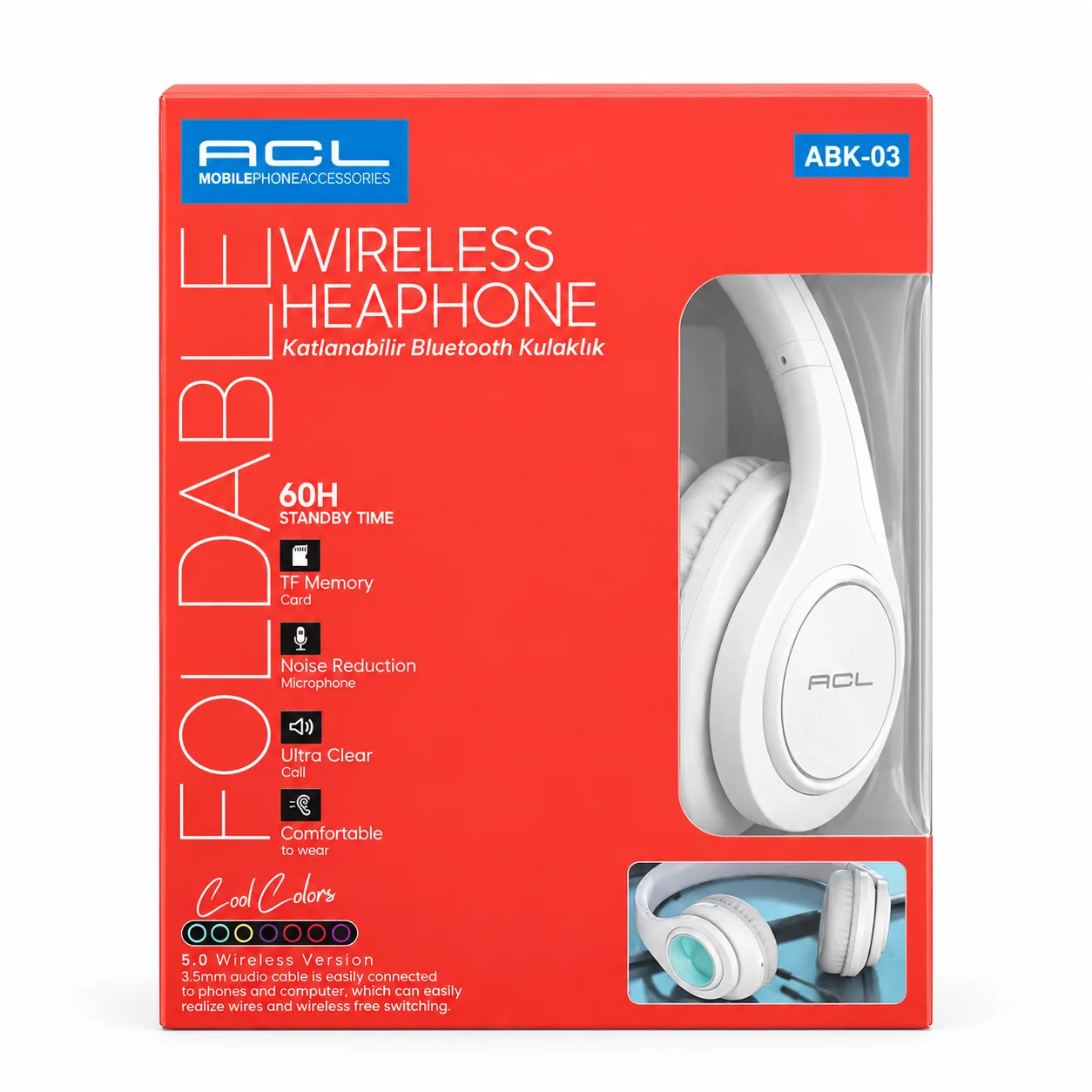 ACL ABK-03 Bluetooth Kulaklık - Beyaz 5