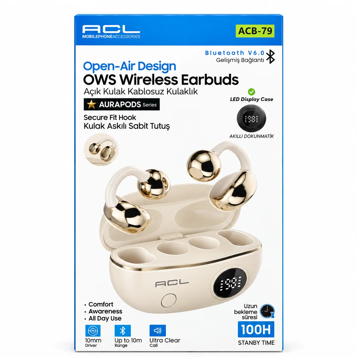 ACL ACB-79 Bluetooth Kulaklık - Krem 5