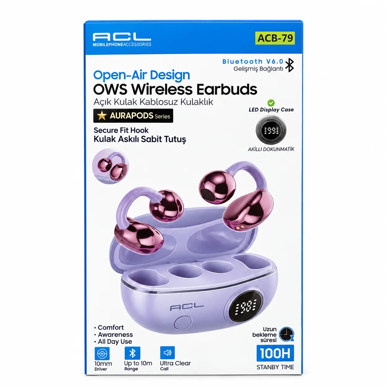 ACL ACB-79 Bluetooth Kulaklık - Mor 5