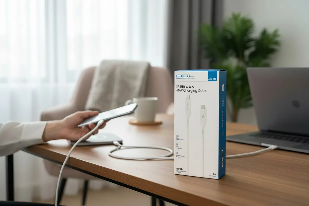 ACK-107 USB-C to USB-C Kablo 60W 3