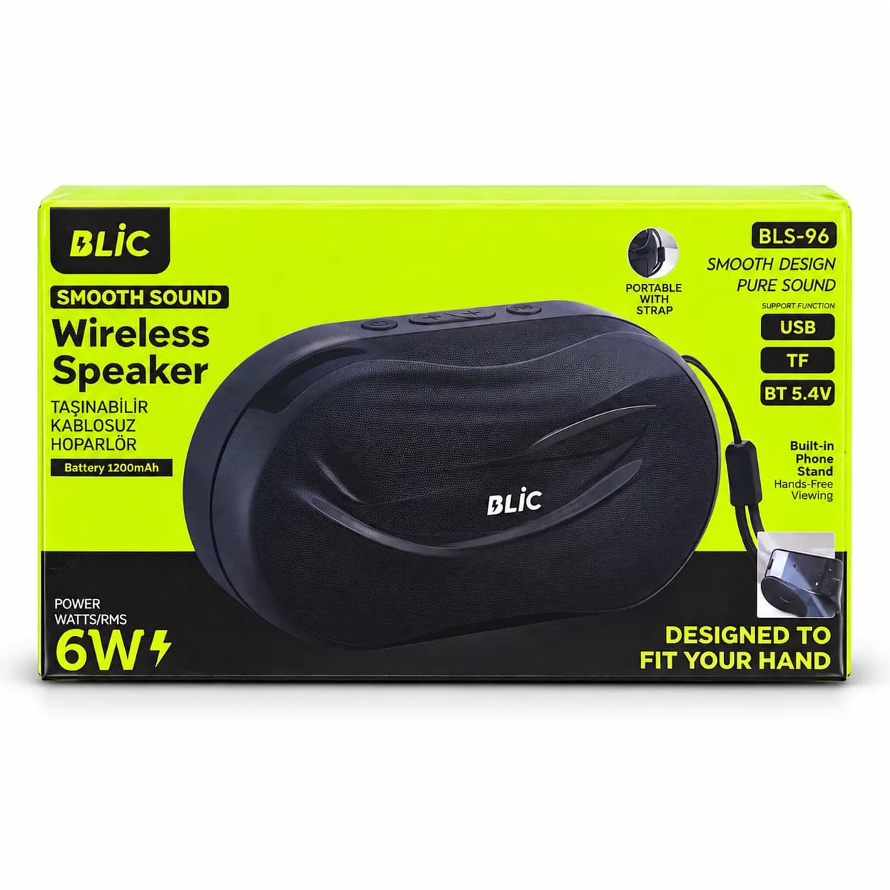BLS-96 6W Bluetooth Hoparlör - Siyah 6