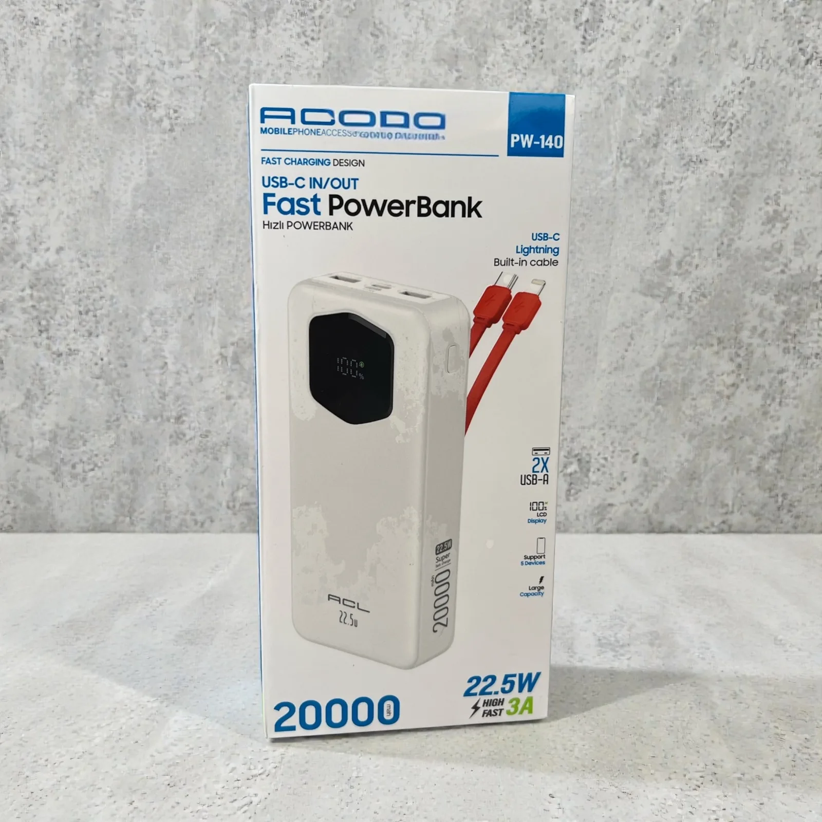 PW-140 Powerbank 20.000 mAh 22.5W 1
